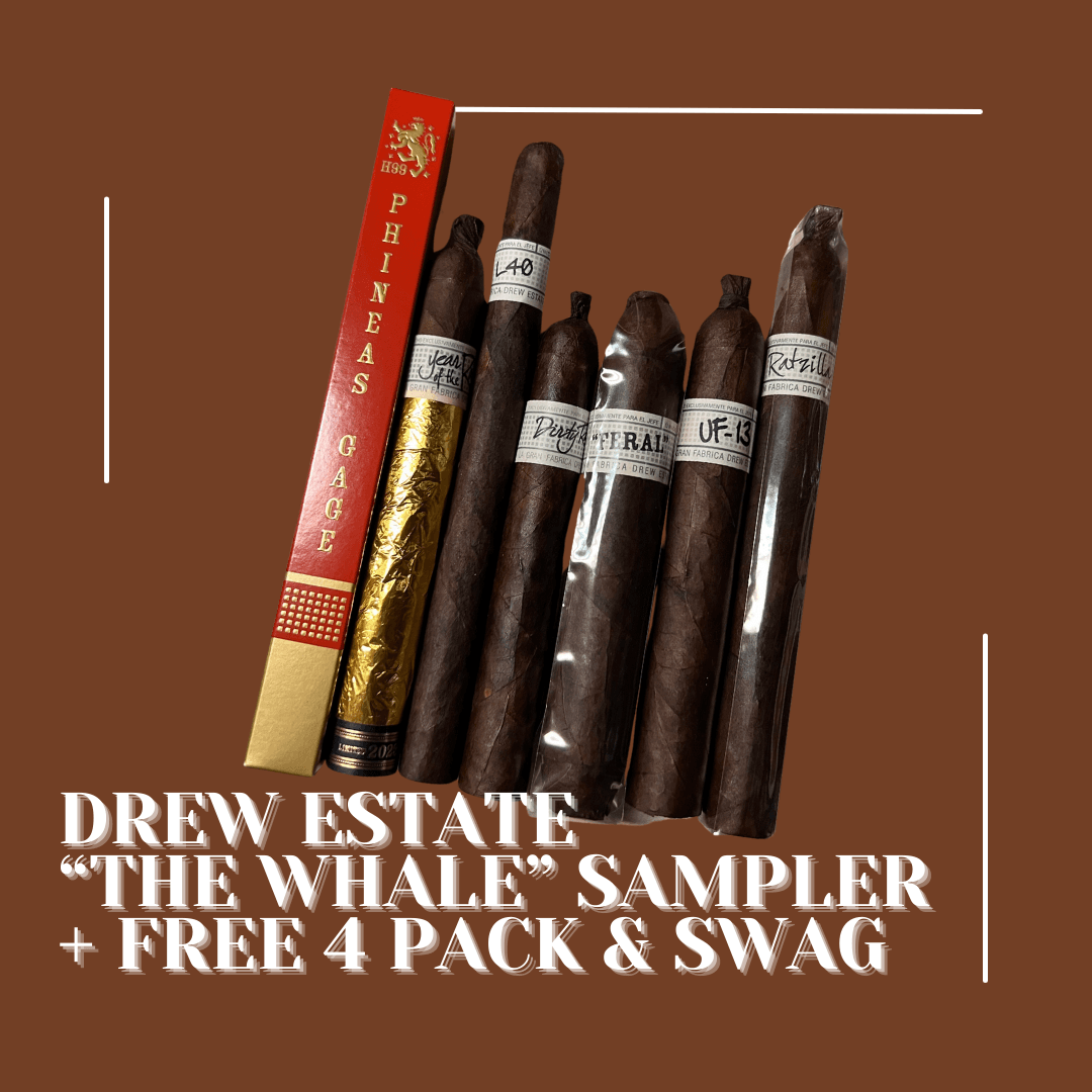DREW ESTATE Whale Sampler + 4 FREE cigars + FREE SWAG