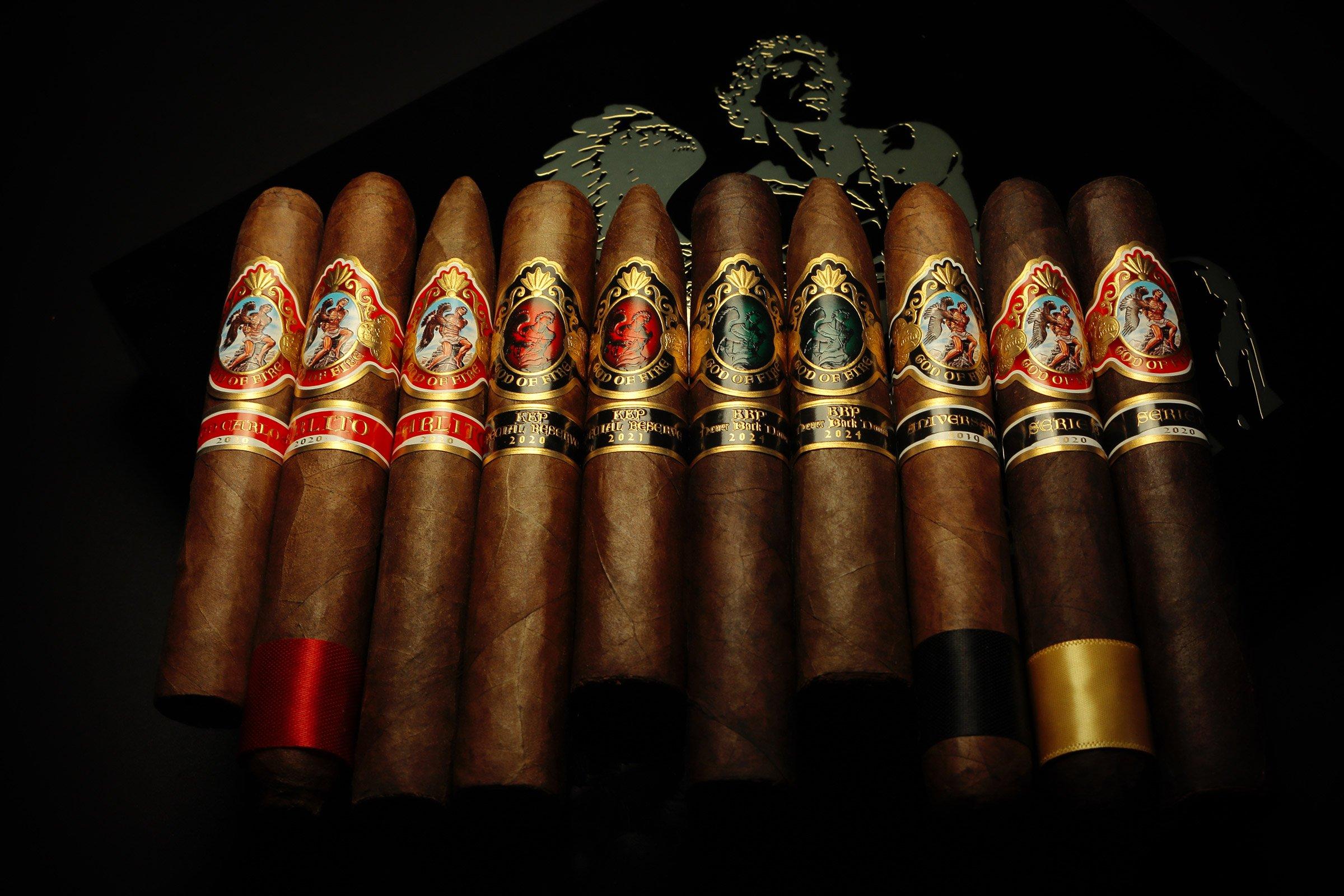 Fuente God of Fire KKP Special Reserve 10 cigar assortment & humidor